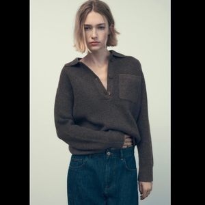 NWT ZARA KNIT POLO SWEATER